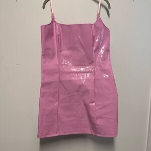 Barbie Pink Latex Mini Dress